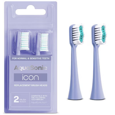 AquaSonic Icon Electric Toothbrush Replacement Brush Heads - 2 Pack Purple | Target