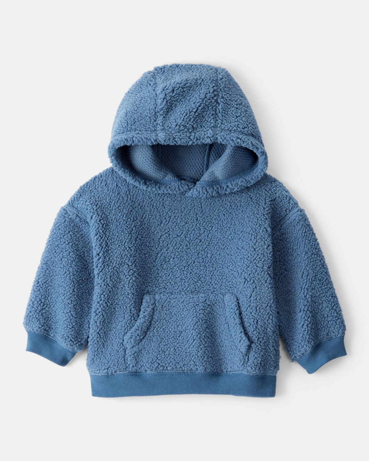 Baby Boy Sherpa Long-Sleeve Hoodie - Blue | Carter's Inc