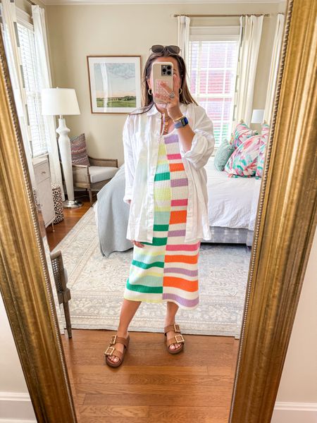 Summer pregnancy outfit of the day // this ribbed dress is so comfy for the bump! I’m in a small in the dress & linen top 

#LTKFindsUnder100 #LTKSeasonal #LTKBump