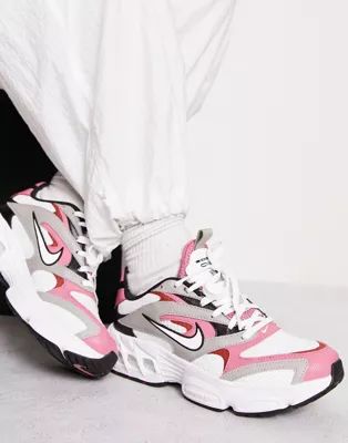 Nike Zoom Air Fire sneakers in white, stone and desert berry | ASOS (Global)