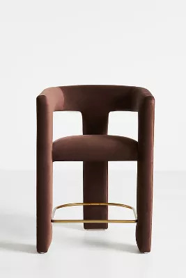 Performance Velvet Effie Counter Stool | Anthropologie (US)