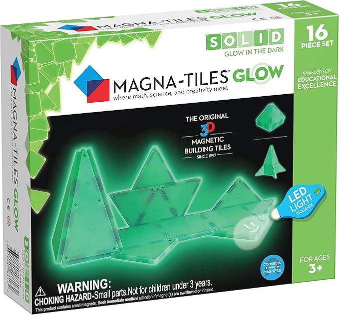 Magna-Tiles Glow In The Dark Set, The Original Magnetic Building Tiles For Creative Open-Ended Pl... | Amazon (US)