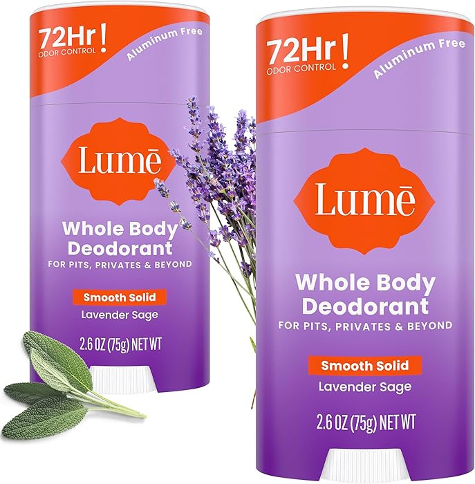 Lume Whole Body Deodorant - Smooth Solid Stick - 72 Hour Odor Control - Aluminum Free, Baking Sod... | Amazon (US)