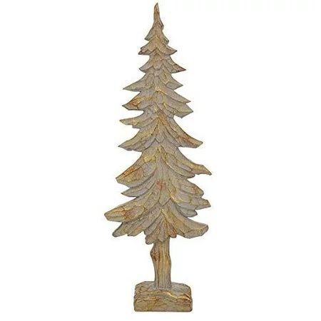 Fennco Styles Gold Resin Wood-Look Christmas Tree Figurine - Decorative Tabletop Small Tree for Chri | Walmart (US)