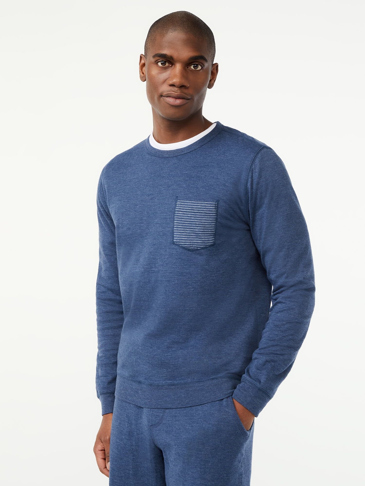 Free Assembly Men's Double Layer Knit Sweatshirt | Walmart (US)