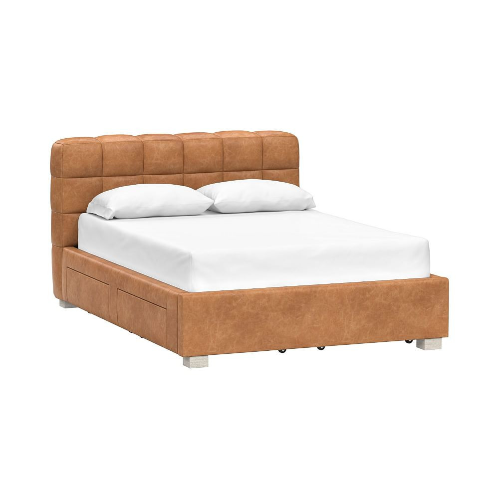 Baldwin Storage Bed Ids : Storage Bed : Full : Faux Leather : Caramel ( 1255467 ) | Pottery Barn Teen