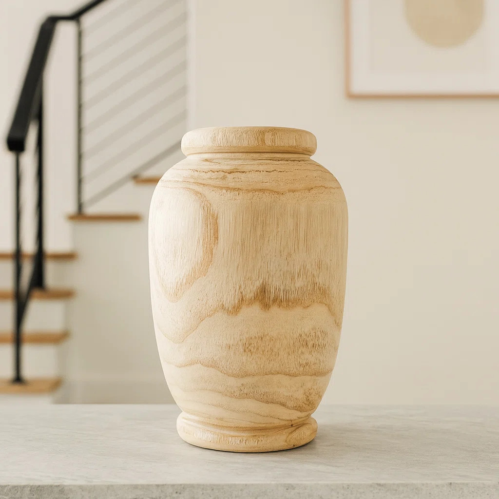 Handcrafted 10" Wooden Vase Bowl – Natural Wood Decorative Accent For Table, Shelf, Or Entryway... | Wayfair North America