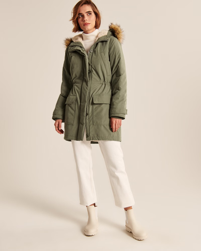 Faux Fur-Lined Military Parka | Abercrombie & Fitch (US)