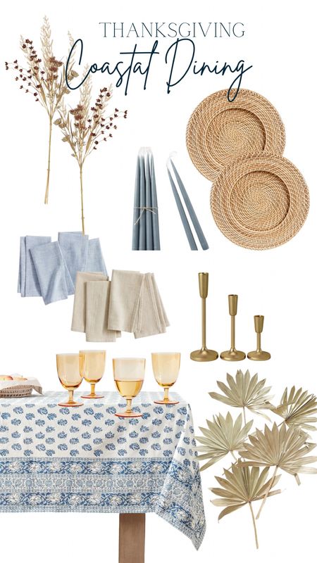 Thanksgiving dining room table setting coastal blue and neutral fall tablescape 

#LTKhome #LTKHoliday #LTKSeasonal