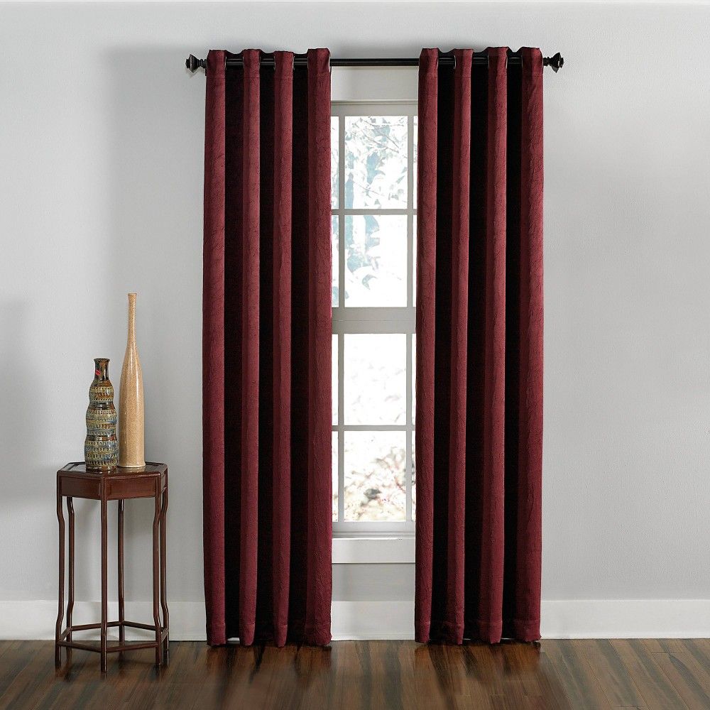 144""x50"" Lenox Gommet Top Room Darkening Curtain Panel Wine - Curtainworks | Target