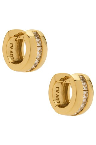 Luv AJ The Pave Stripe Monaco Huggies in Gold from Revolve.com | Revolve Clothing (Global)