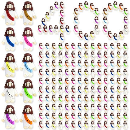 TFengfly 400 Pcs Little Jesus Figures Mini Rubber Jesus Miniatures to Hide and Seek Religious Gift Party Favors Easter Egg Stuffers | Amazon (US)
