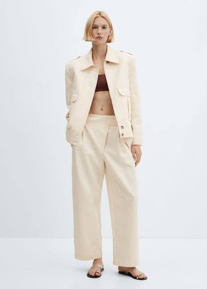 Crossed pleat trousers -  Women | Mango USA | MANGO (US)