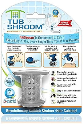 TubShroom the Revolutionary Tub Drain Protector Hair Catcher/Strainer/Snare, Gray | Amazon (US)