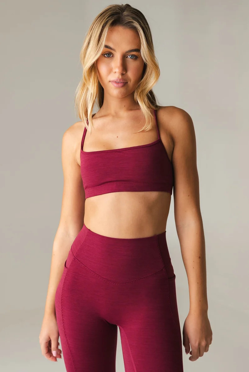 Vitality Daydream Stitch Racer Bra - Burgundy Vineyard | Vitality