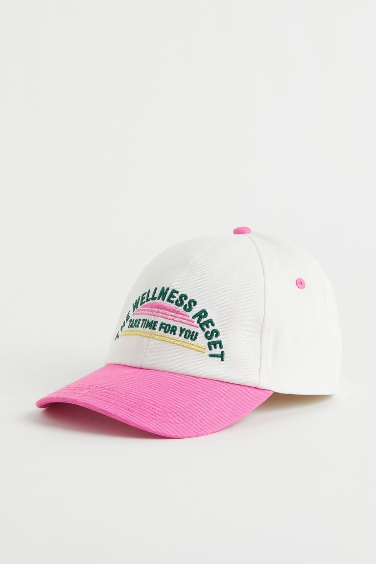 Cotton twill cap - Pink/The Wellness Reset - Ladies | H&M GB | H&M (UK, MY, IN, SG, PH, TW, HK)