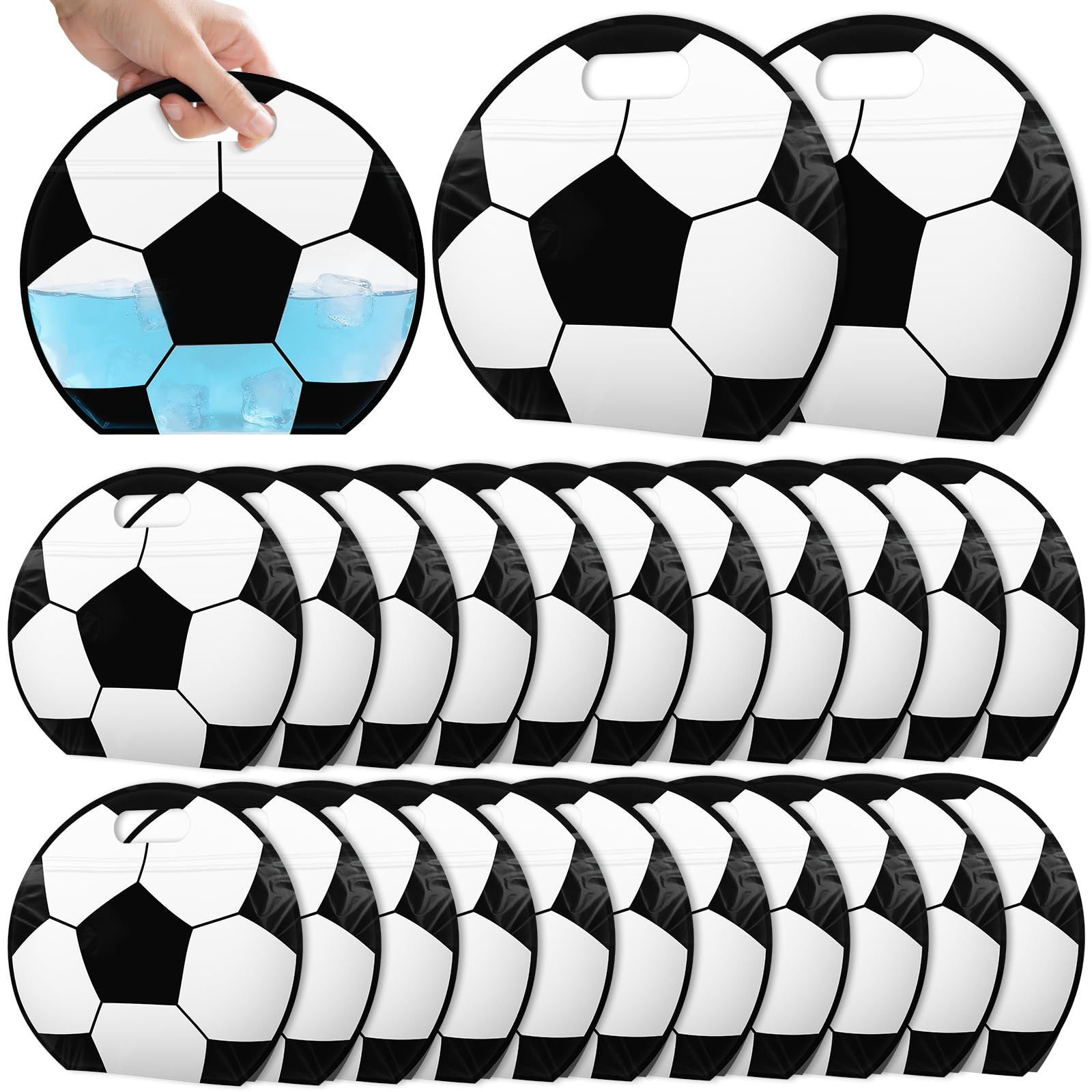 24pcs Soccer Snack Bags with Handles Reusable Sealed Candy Bags, Stand-up Bottom Goodie Bags for ... | Amazon (US)