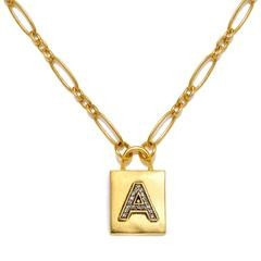 "A" Padlock Initial Necklace | Sequin | Sequin