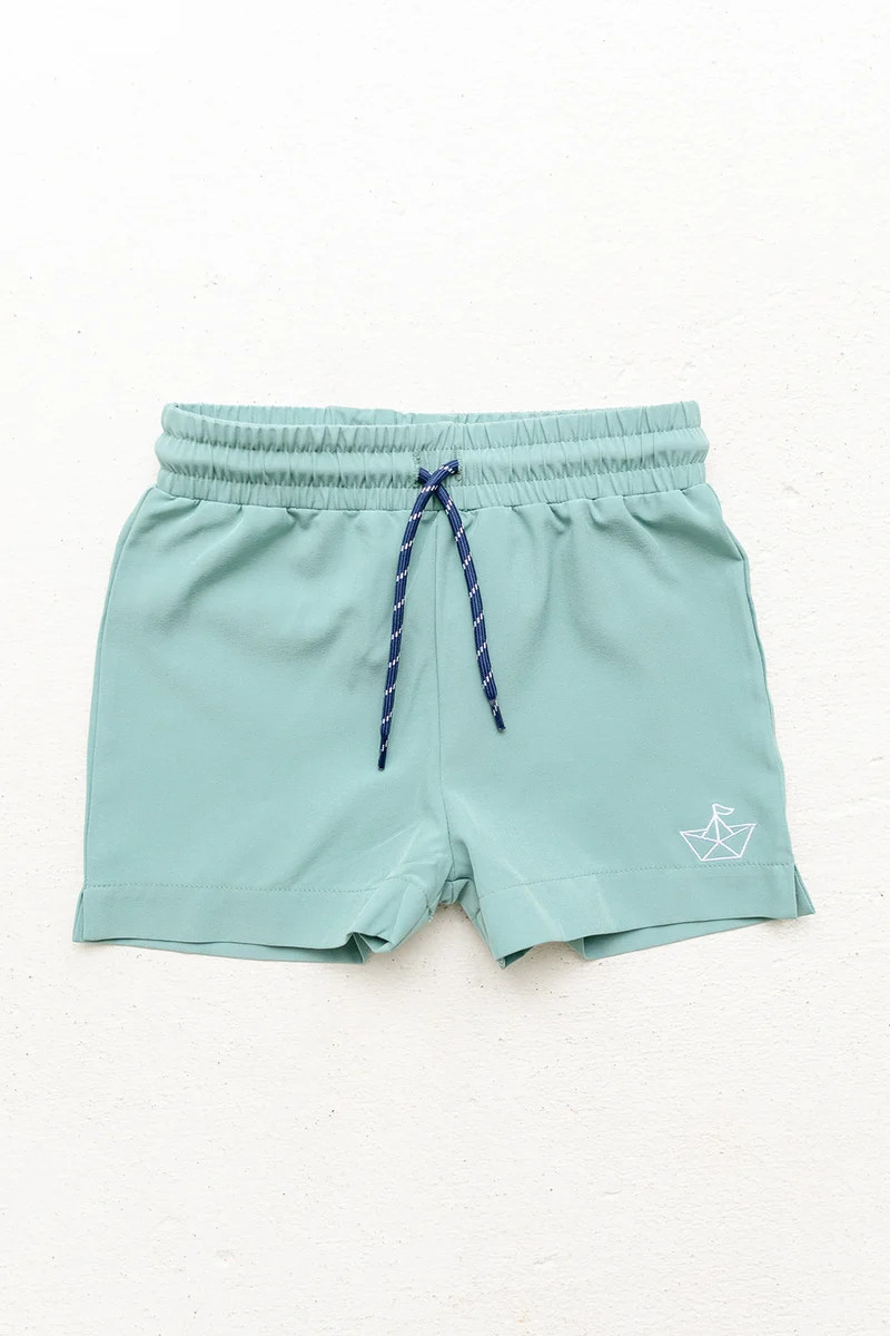 HARRISON SPORT SHORTS - SEAGLASS | Little Paper Kids (US)