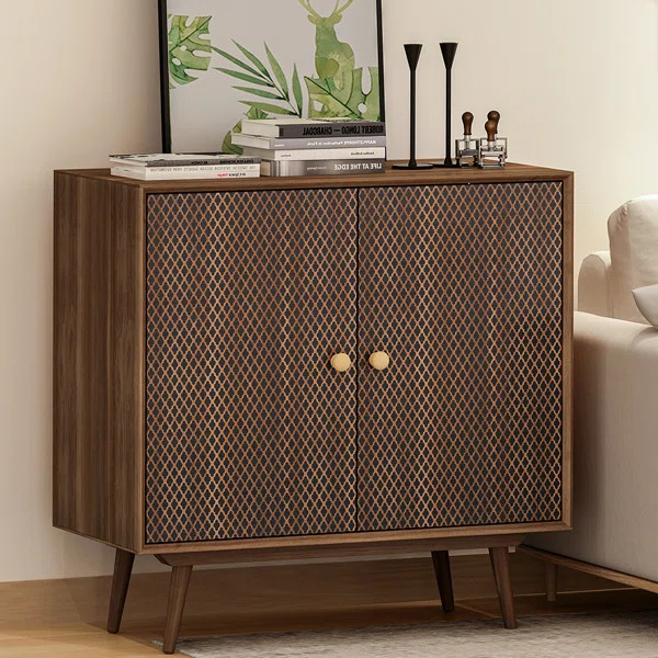31.5"W Wood Accent Cabinet With 2 Doors And Adjustable Shelf, Buffet Sideboard Storage Cabinet, 3... | Wayfair North America