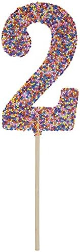 Rainbow Sprinkle Number 2 Cake Topper Pick All Occasions Birthday Centerpiece Decoration 9 Inch L... | Amazon (US)