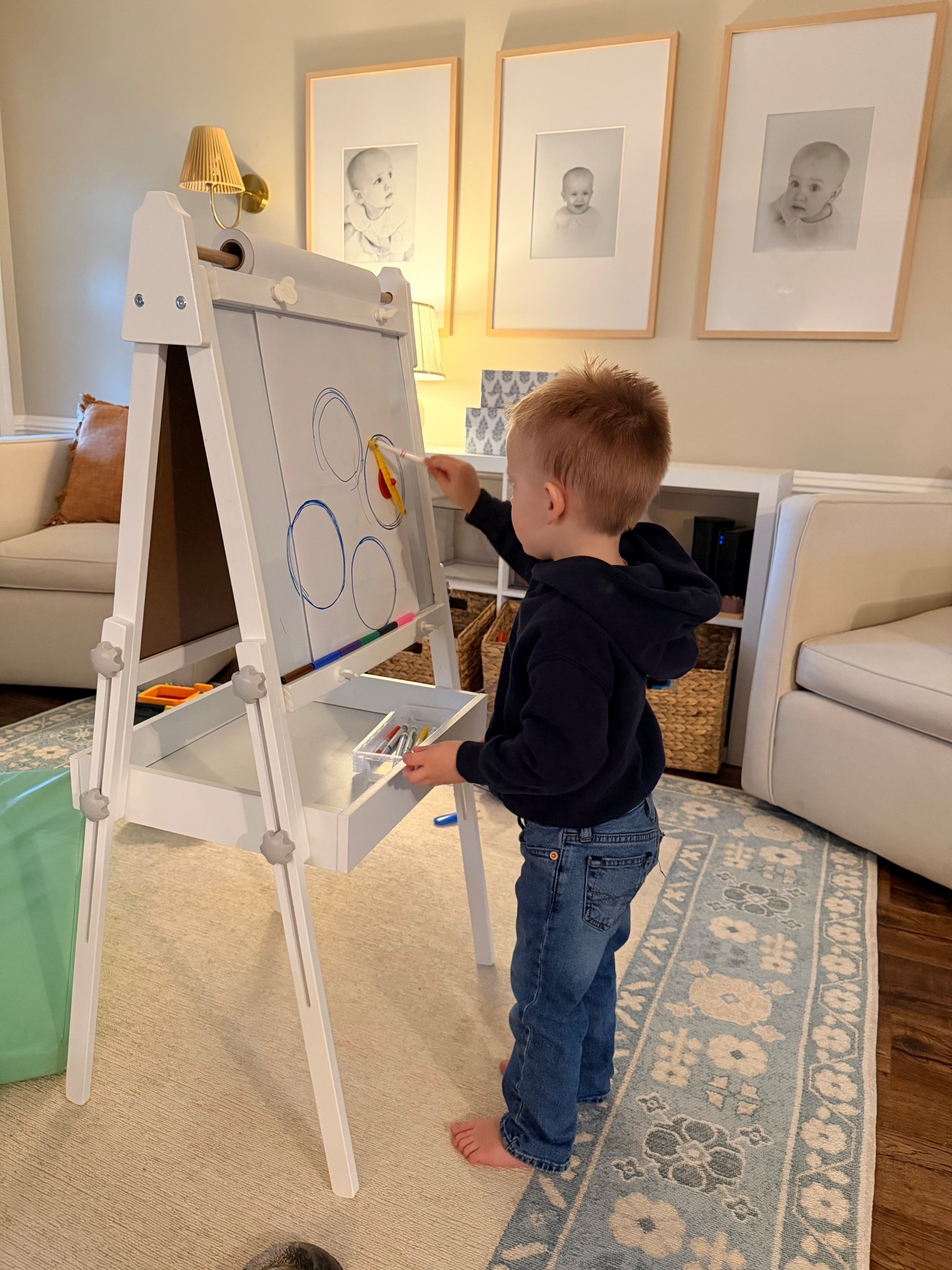 The best art Easel! Dry erase on one side and chalk board on the other. 

#potterybarnkids 

#LTKHome #LTKdayinmylife #LTKKids