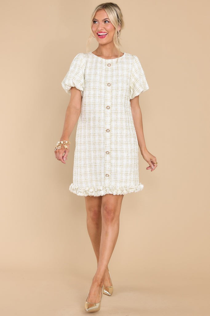 The Night We Met White Tweed Dress | Red Dress 