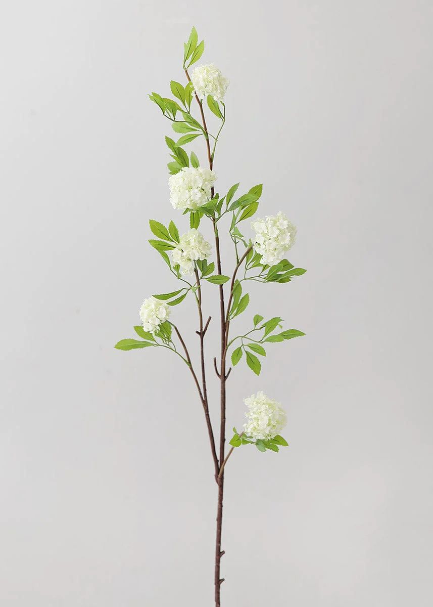 Cream Fake Viburnum Wildflower Branch - 46 | Afloral (US)