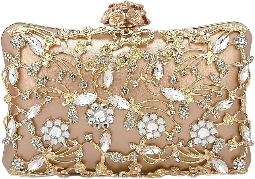 Rhinestone Evening Bag Sparkly Womens Crystal Purse Party Wedding Cocktail Prom Clutches | Amazon (US)