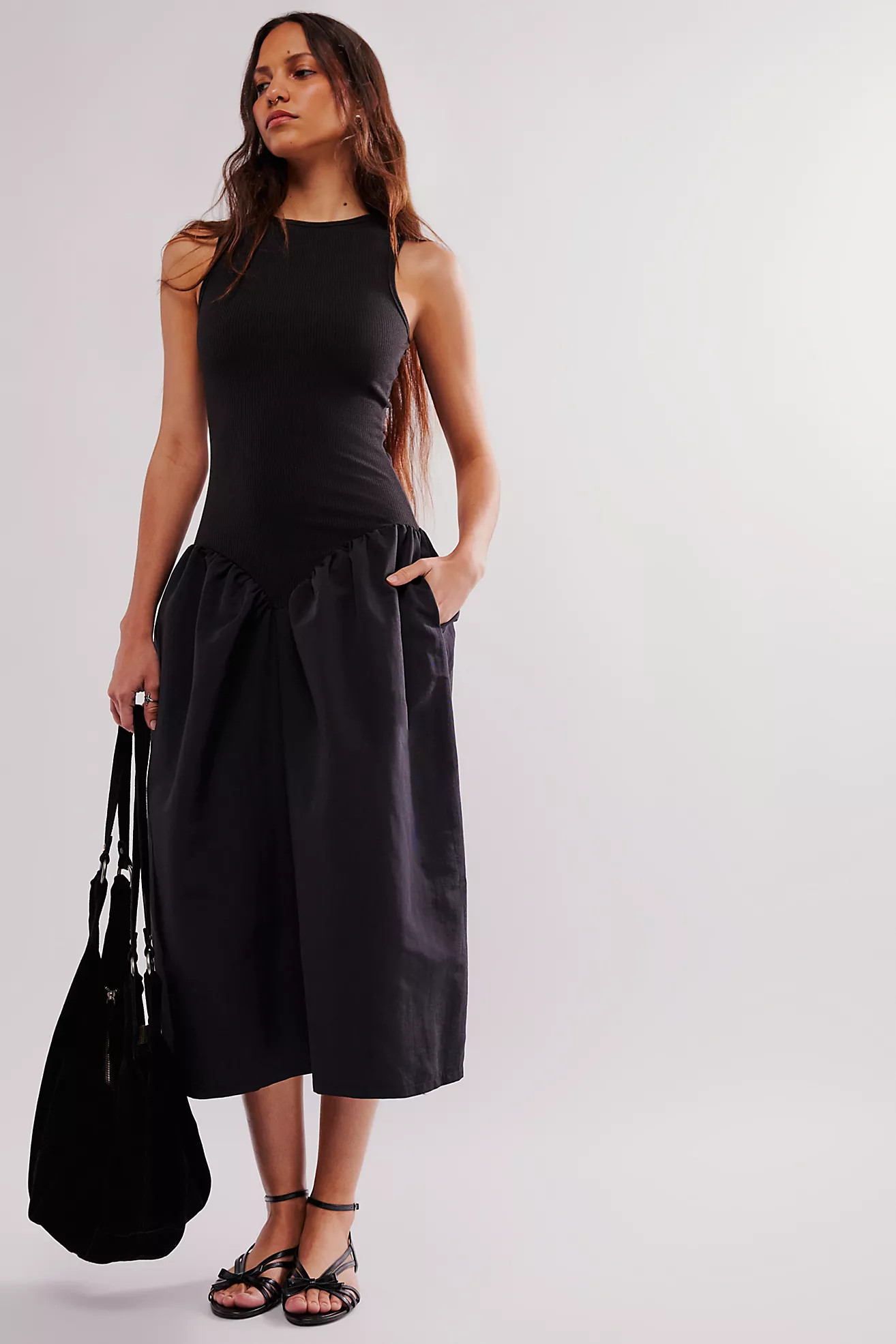 Saemdi Ribbed Drop-Waist Midi Dress | Free People (Global - UK&FR Excluded)