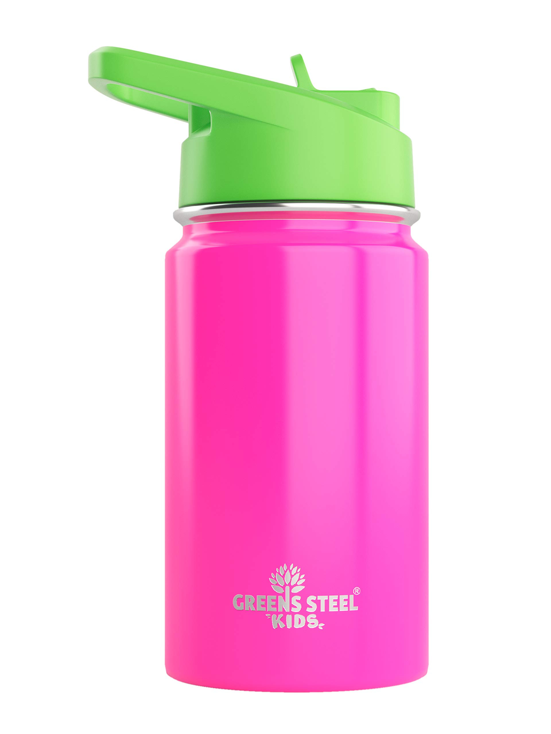 Kids Water Bottle - 12oz Pink | Leak Proof With Straw & Handle | 24 Hours Cold | Insulated, Doubl... | Amazon (US)