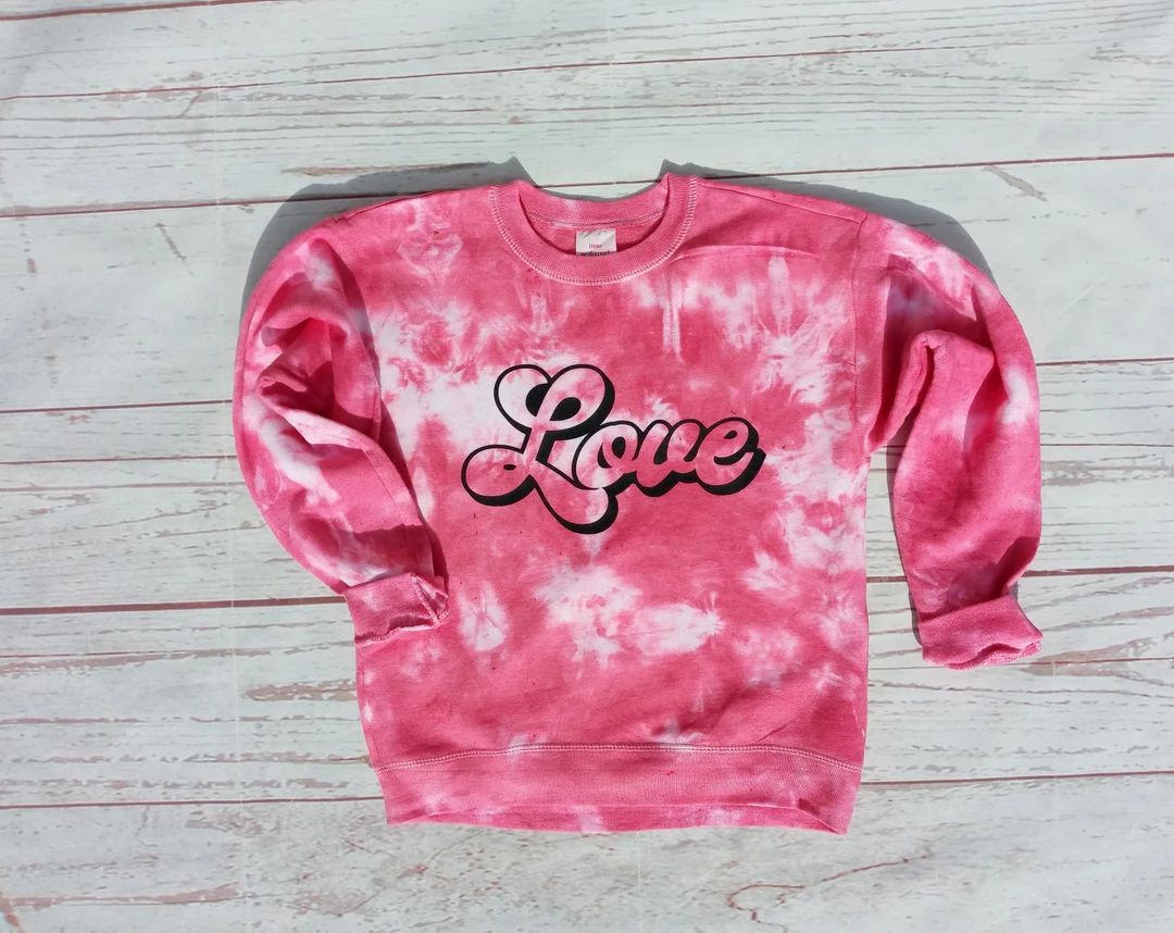 Children's Retro Love Sweatshirt - Youth Sweatshirt - Love Sweatshirt - Valentines Day Sweatshirt... | Etsy (US)