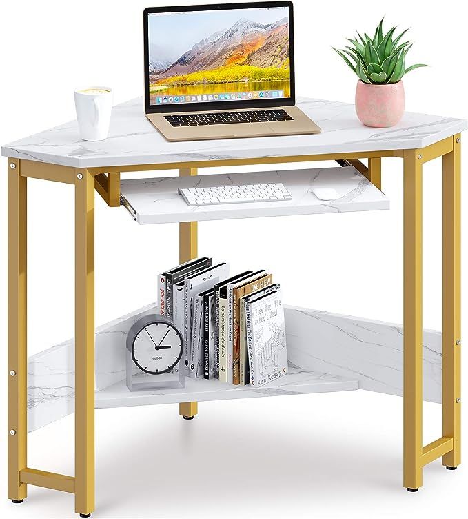 ODK CornerDesk, Triangle Computer Desk, Sturdy Steel Frame for Workstation with Smooth Keyboard T... | Amazon (US)