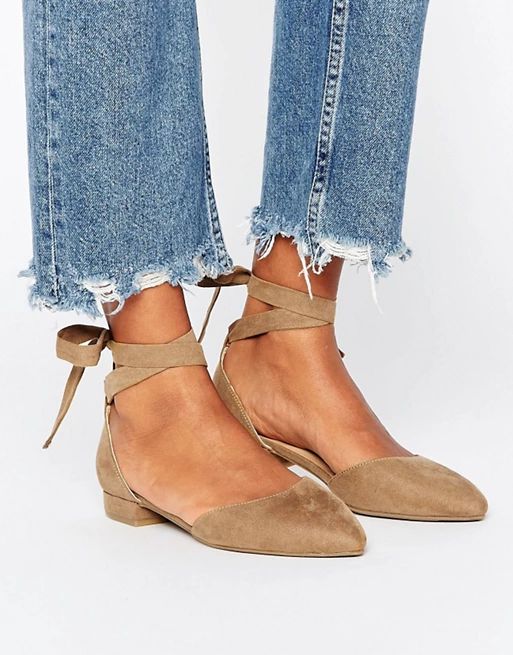 New Look Suedette Ankle Tie Point Shoe | ASOS US