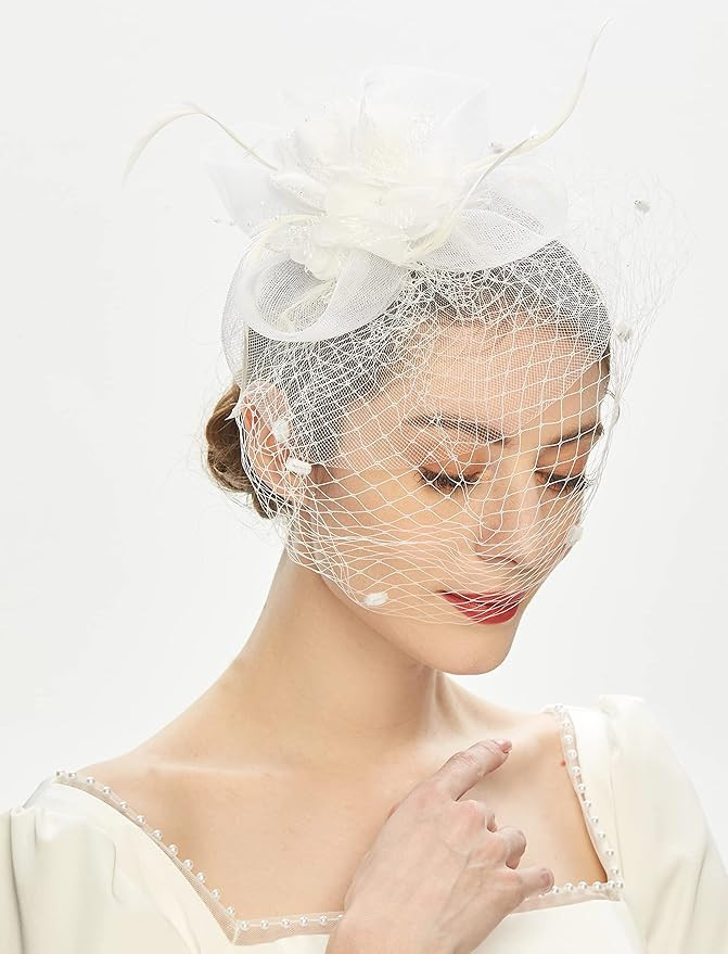 Cizoe Fascinator Hats for Women Tea Party Headband Kentucky Derby Wedding Flower Mesh Veil Fascin... | Amazon (US)