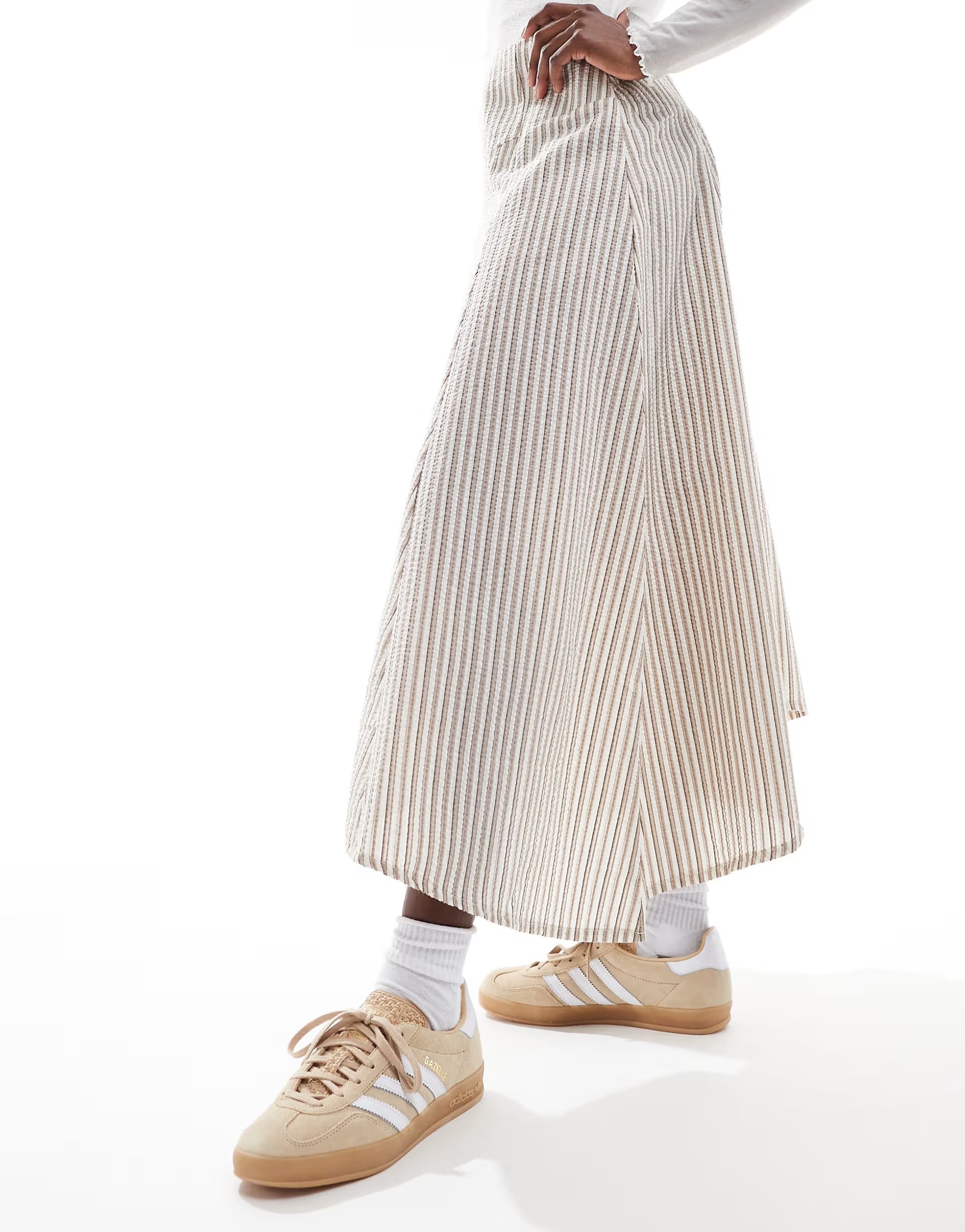 adidas Originals Gazelle Indoor sneakers in light brown and white | ASOS (Global)