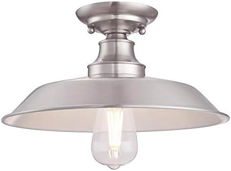 Westinghouse Lighting 6370200 Iron Hill 12-Inch, One-Light Indoor Semi Flush Mount Ceiling Light,... | Amazon (US)
