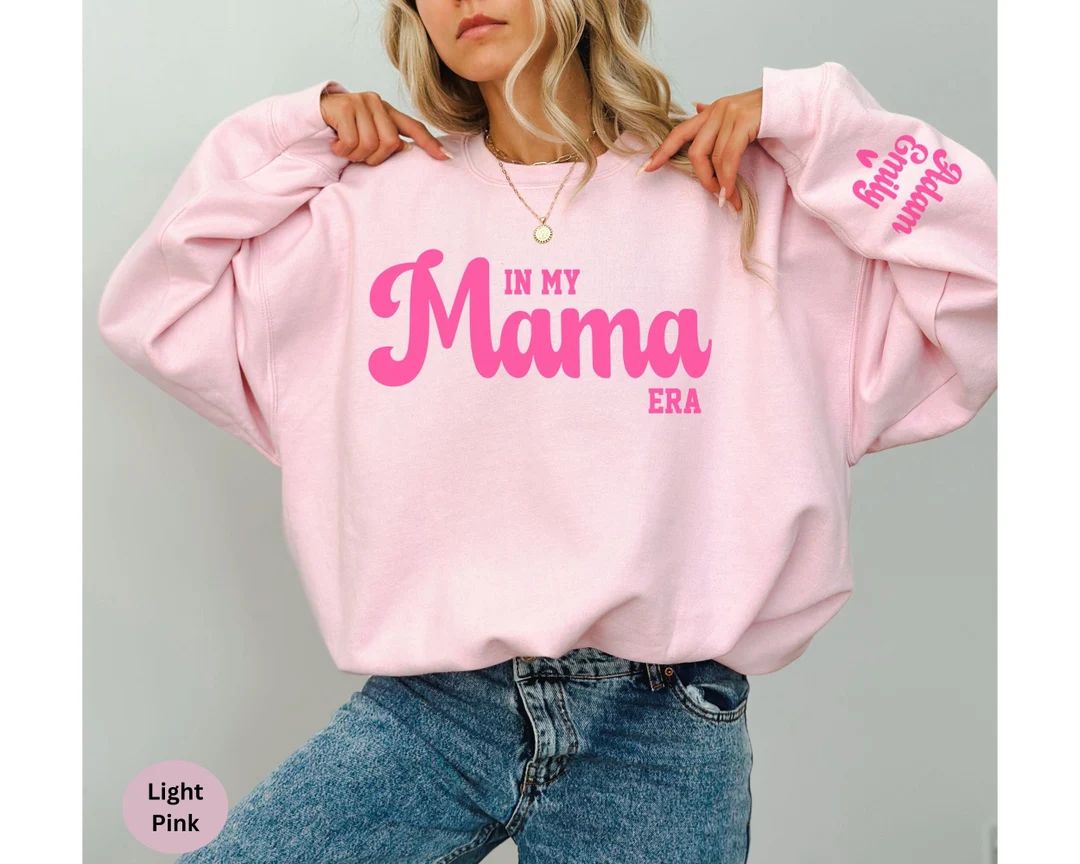 Personalized in My Mama Era Sweatshirt Pink Girl B Doll - Etsy | Etsy (US)