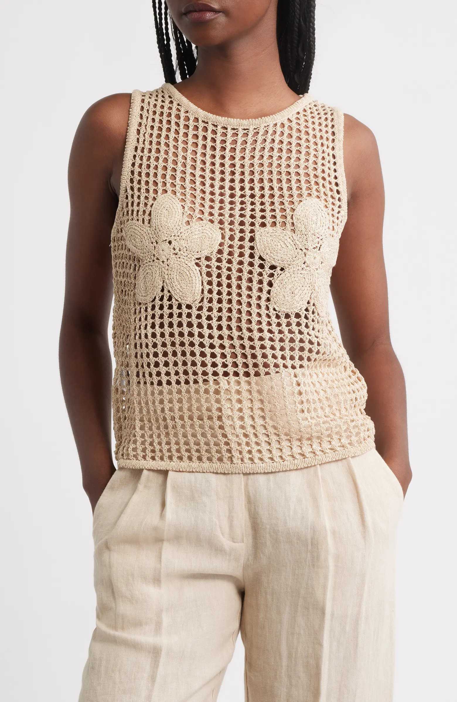 MANGO Borabora Sheer Knit Top | Nordstrom | Nordstrom