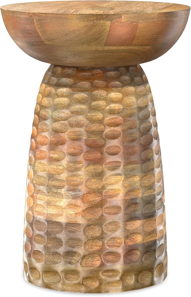 SIMPLIHOME Boyd 13-inch Wide Solid Mango End Table in Natural, Contemporary-Style Accent Table fo... | Amazon (US)