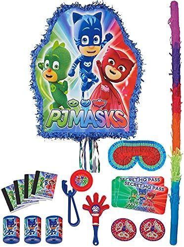 Party City PJ Masks Pull String Pinata Supplies, Includes Blindfold, Bat and 48 Piece Favor Pack | Amazon (US)