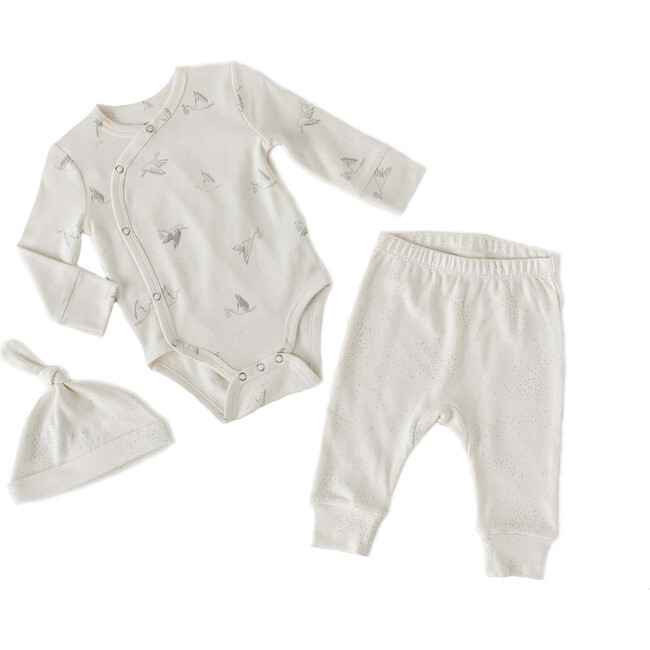 3 Piece Stork Set, White | Maisonette