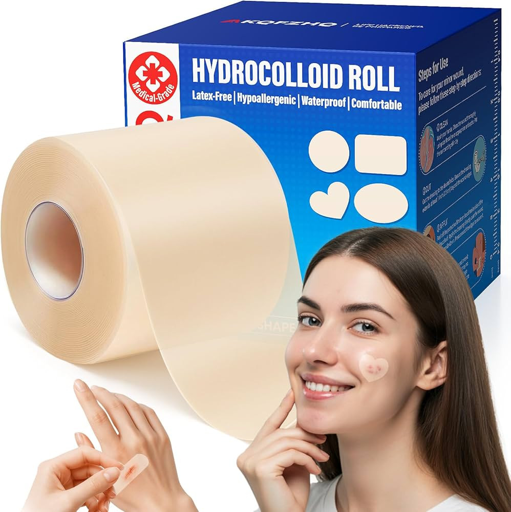 Medical Grade Hydrocolloid Roll for Wound Care, 2in*6.5ft Adhesive Hydrocolloid Bandages, Waterpr... | Amazon (US)
