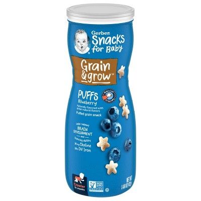 Gerber Puffs Blueberry Non-GMO Cereal Snack - 1.48oz | Target