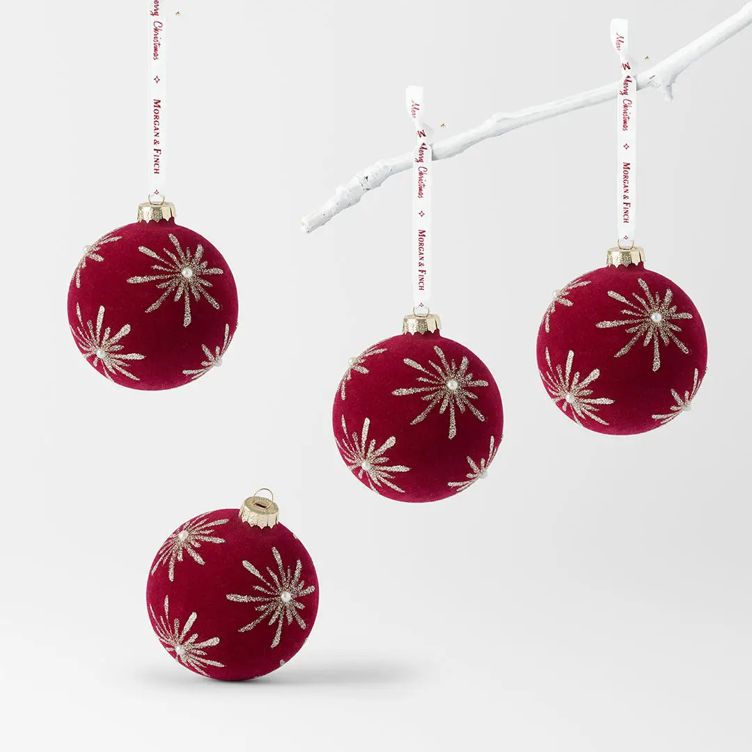 Velvet Starburst Ball Set Of 4 | Bed Bath N' Table