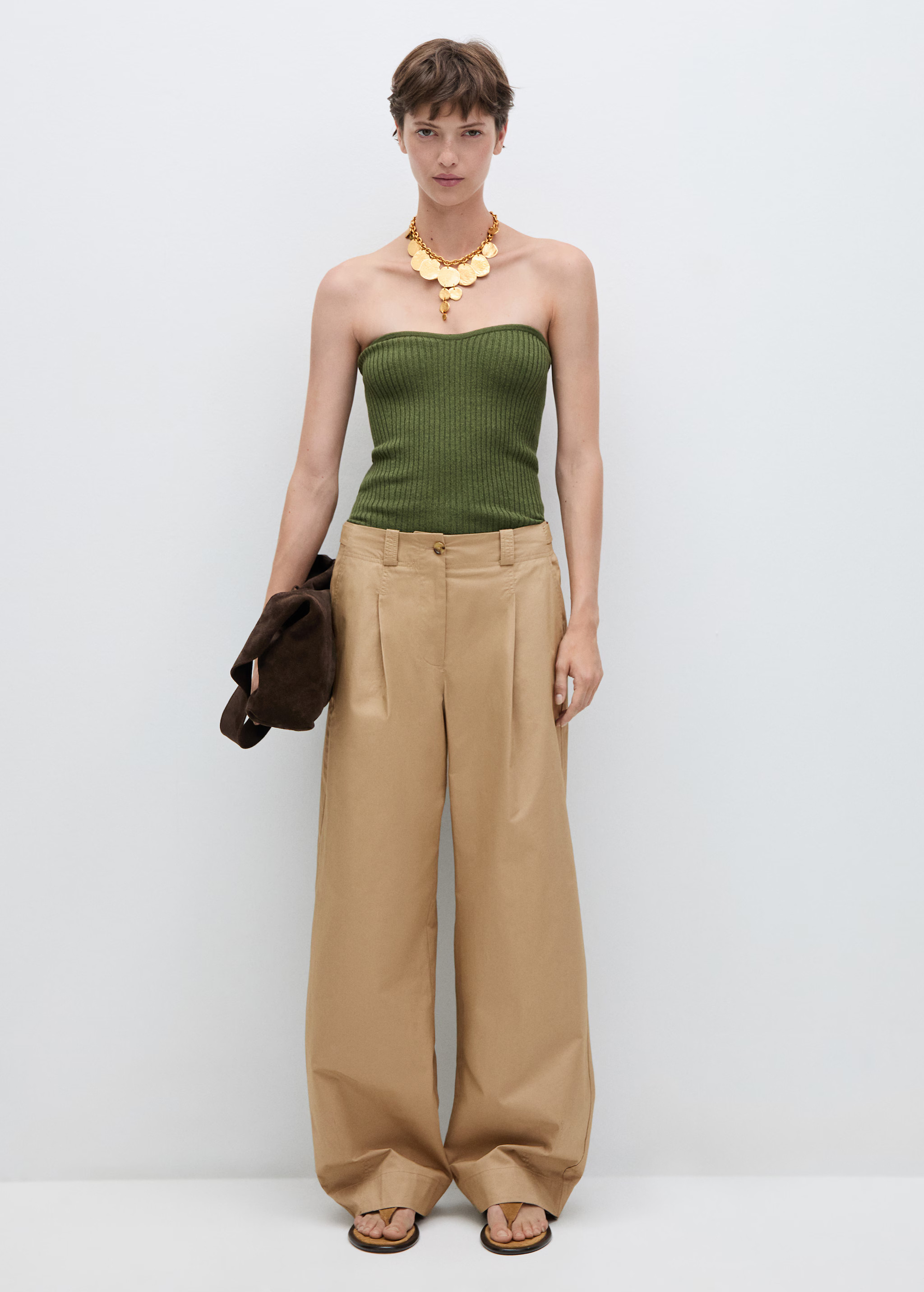 Pantalon pinces wideleg - Femme | MANGO France métropolitaine | Mango EU