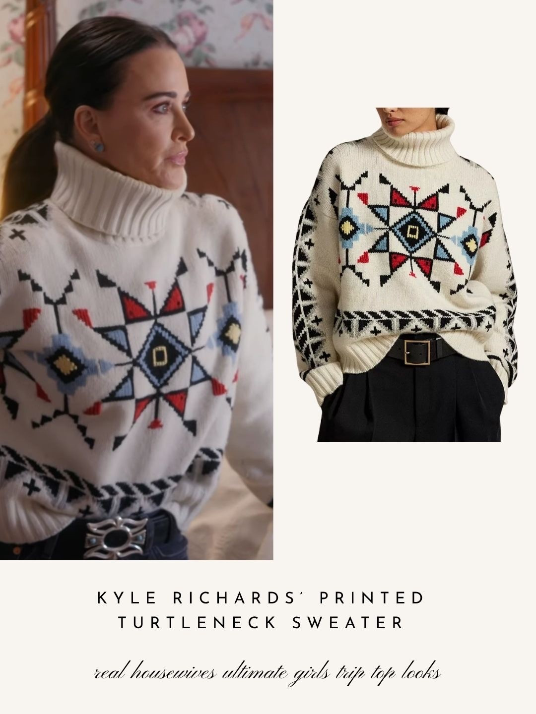 Kyle Richards’ Printed Turtleneck Sweater