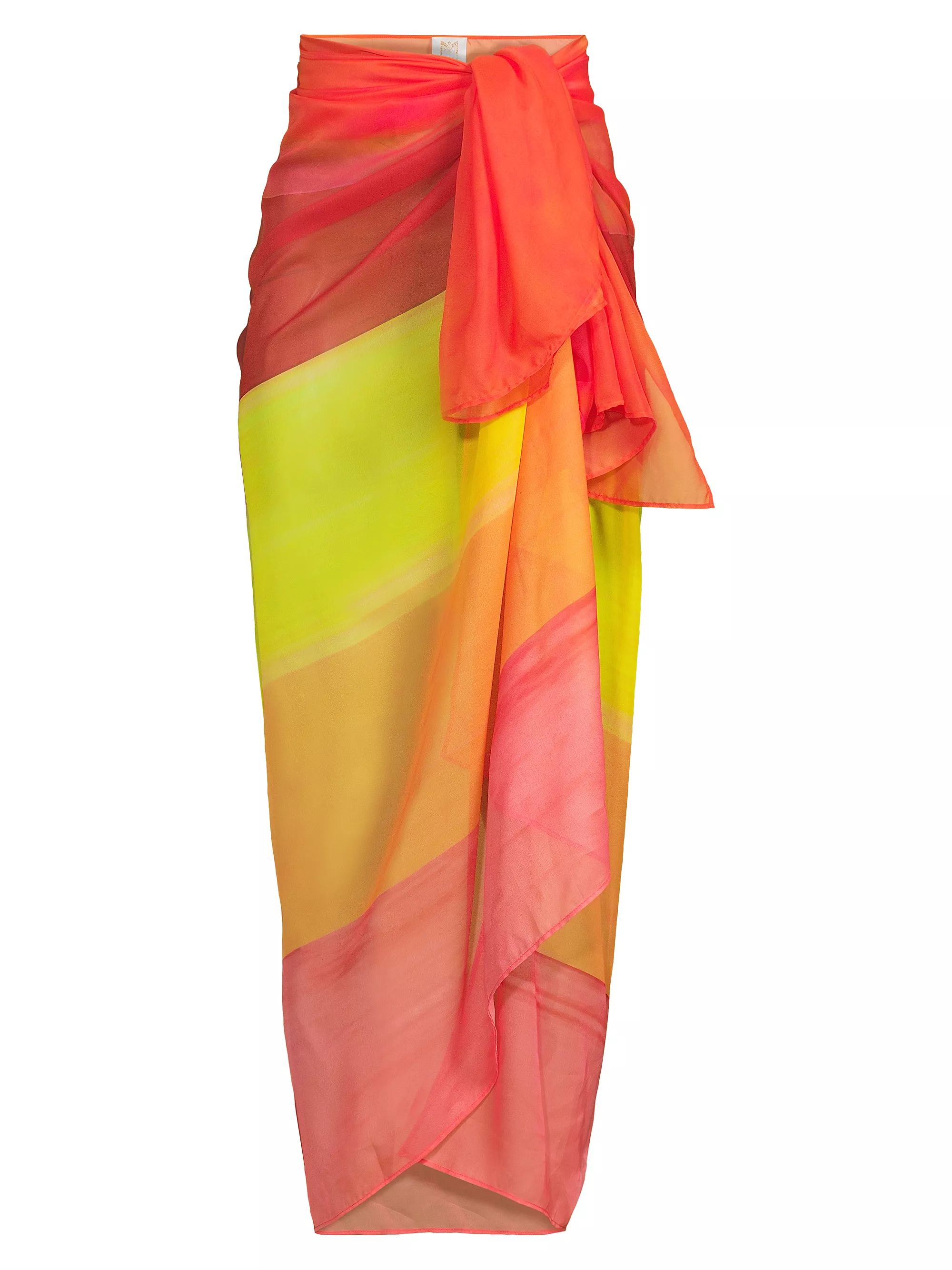 Sunset-Striped Chiffon Sarong | Saks Fifth Avenue