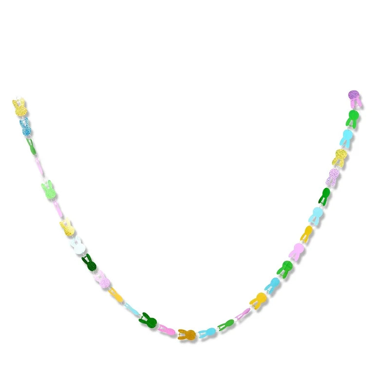 Holographic Bunny Chain Garland, Multicolor, 8', Easter by Way To Celebrate | Walmart (US)