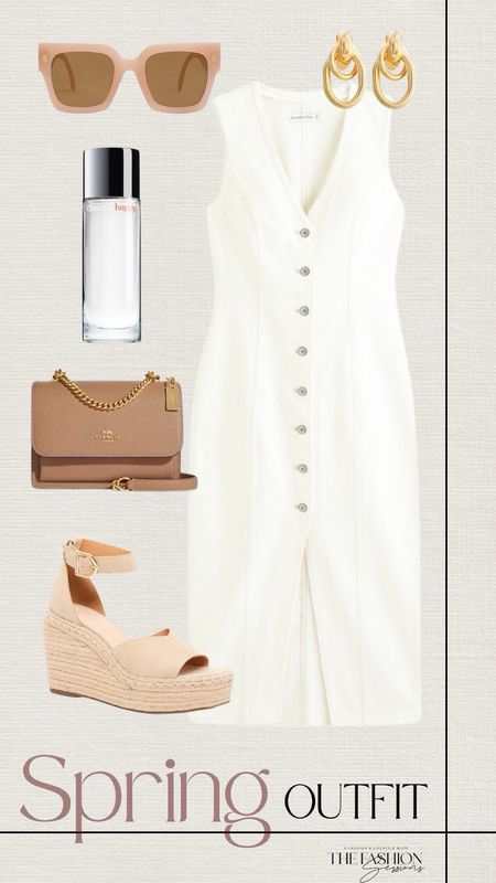 Spring Outfit | White Dress | Neutral Spring Outfit Ideas | Women's Outfit | Fashion Over 40 | Forties Fashion I Sandals I Gold | Spring Fashion | Workwear | Accessories | The Fashion Sessions | Tracy

#LTKover40 #LTKstyletip #LTKworkwear
